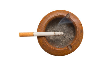 Cigarette on ashtray