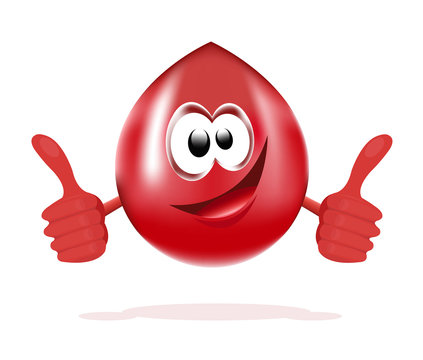 Cute red blood cartoon