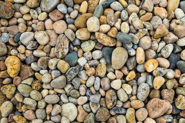 Colorful pebbles or varying size and shape
