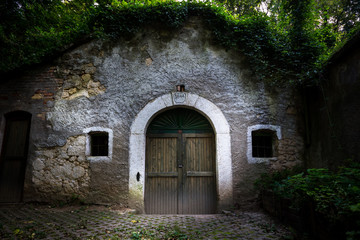 Fototapeta na wymiar old wine cellar door