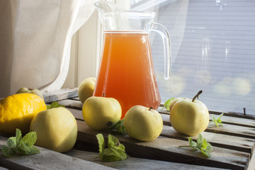 A can full of apple juice