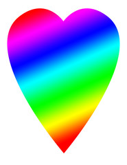 A rainbow colored heart shape design