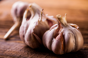 Spices in traditional Asian theme on wooden table