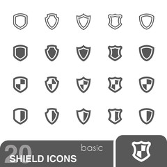 Shield icons set.