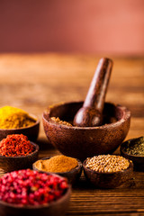 Asian seasoning, oriental theme with spices