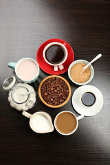 Obraz na płótnie Canvas Fresh coffee with several ingredients
