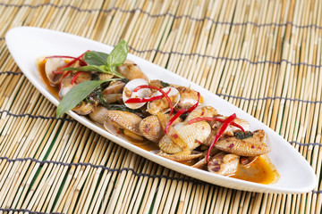 Stir fried clams with roasted chili paste