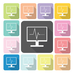 Computer diagram Icon color set vector illustration