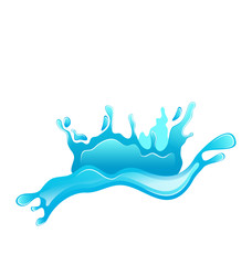 Obraz premium Blue water splash crown isolated on white background