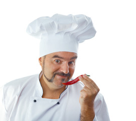 Playful Chef with chili