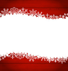 Christmas frame made of snowflakes with copy space for your text - obrazy, fototapety, plakaty