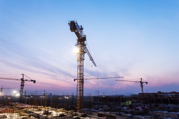 crane and construction site