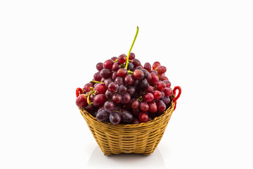 Fresh Red Grape in basket .