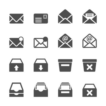 Email And Mailbox Icon Set, Vector Eps10