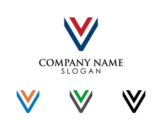 V letter square logo icon template