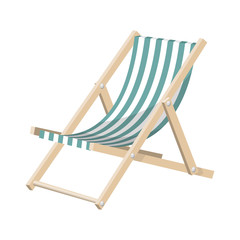 Striped sunchair isolated over white background. Vector