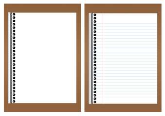 Blank white paper on brown board