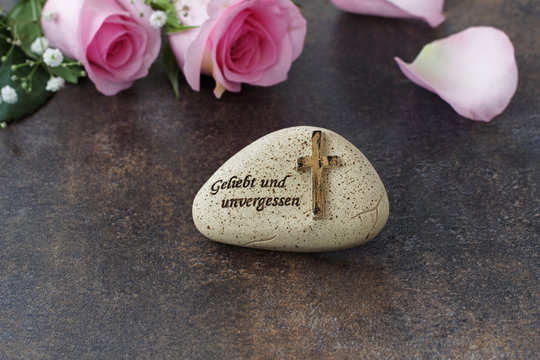 Stein mit Grabspruch