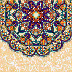 floral round pattern in ukrainian oriental ethnic style for your