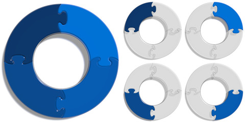 Circle Puzzle 04 - Blue
