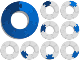 Circle Puzzle 07 - Blue