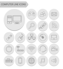 Computer line icons.vector