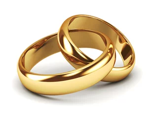 Fotobehang A pair of gold wedding rings © Gouraud Studio