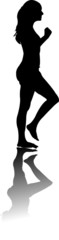 Silhouette of black Woman running vector