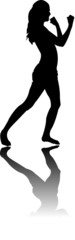 Black silhouette of Woman boxing vector