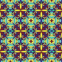 seamless geometry vintage pattern, ethnic style ornamental backg