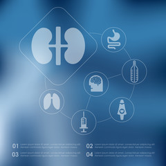 medical infographic with unfocused background
