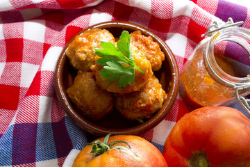 tasty meatloaf with tomato