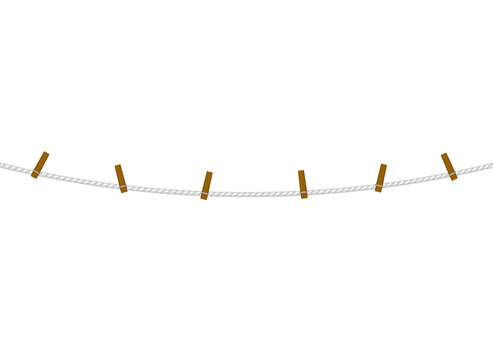 Clothespins on rope
