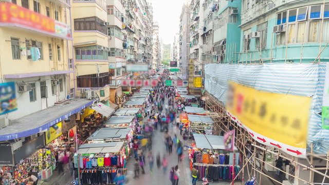 Timelapse video of a street market in Hong Kong