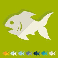 Flat design: fish