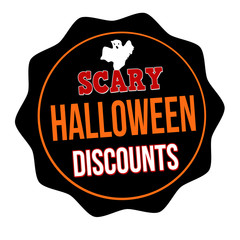 Scary Halloween discounts label