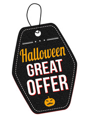 Halloween great offer label or price tag