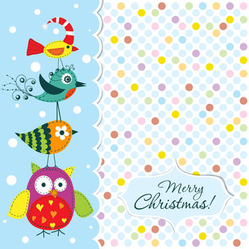 Template christmas greeting card, vector