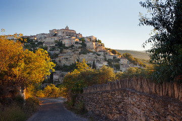 Fototapeta premium Panorama of famous Gordes medieval village sunrise view, France