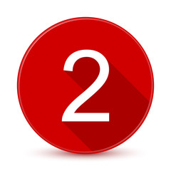 Red 2 flat icon with long shadow