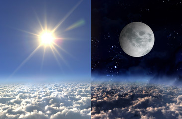 Sun light day and moon night