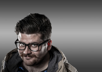 Young artist with black glasses