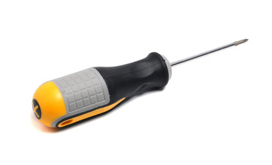 Phillips screwdriver with black handle yellow