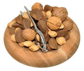 Mixed Nuts In Wooden Dish
