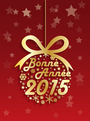 Carte "BONNE ANNEE 2015" (meilleurs voeux joyeuses fêtes)