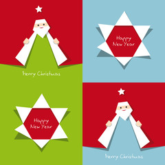 christmas cards cut outs vector
