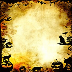 vintage halloween frame background or texture