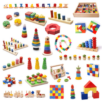 Colorful wooden beads toys