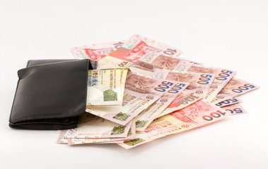Hong Kong currency and wallet