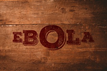 Composite image of red ebola text